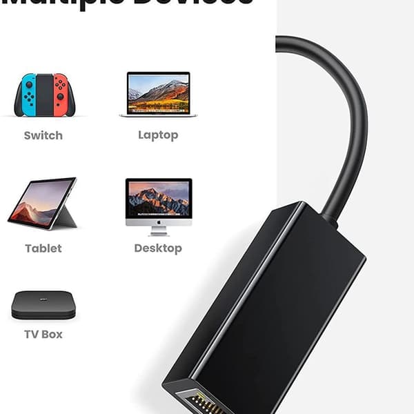 Ethernet Adapter USB 2.0 to 10 100 Network RJ45 LAN Wired Black