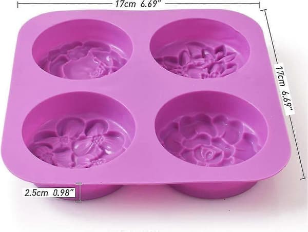 Silikonformer for såpe i blomsterform, hjemmelaget såpeform, muffins, puddinger[D]