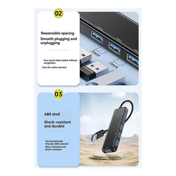 USB-hubb USB C 3.0-hubb 5-portars dockningsstation Typ C-hubb 5 Gbit/s 100 cm USB 3.0-adapter för bärbar dator