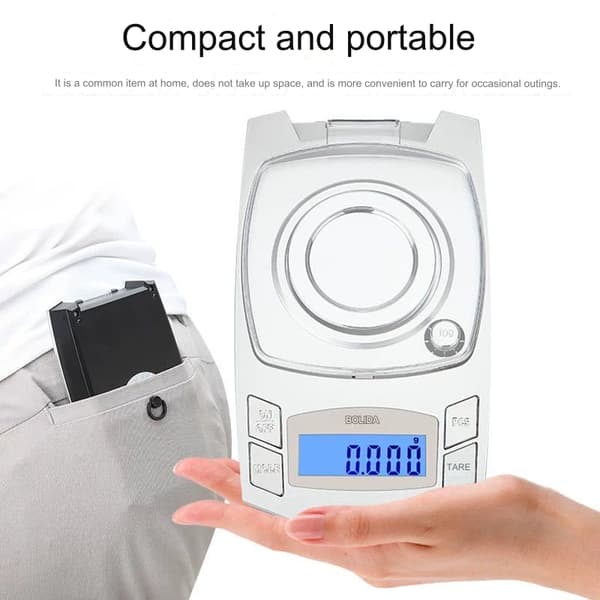 0.001g Precision Electronic Scale 500g/50g USB Charging Digital Jewelry Scale Portable Lab Milligram Scale (50g)