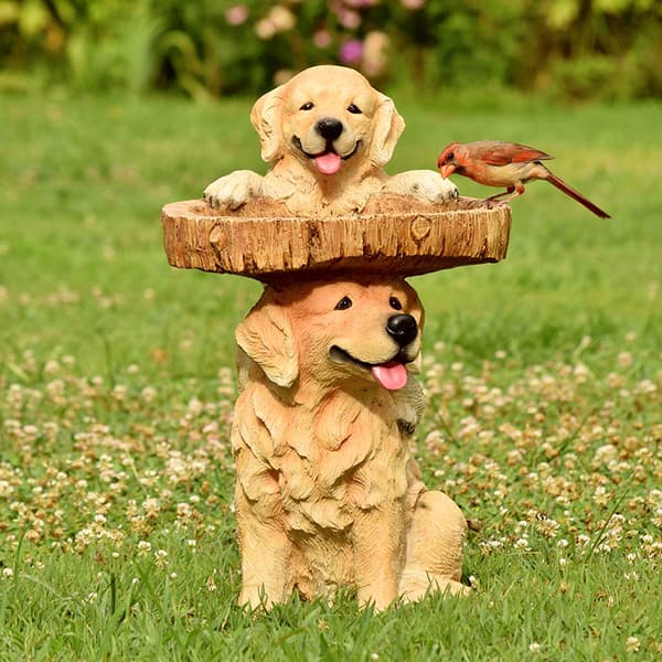 Hundestatue for hagebadekar, hage, plen, harpiksdyr