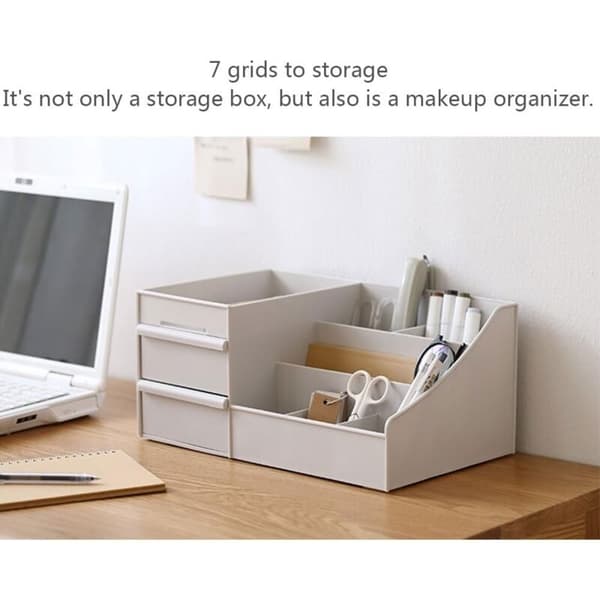Skrivebordsopbevaring med skuffer, makeup-organisator med skuffer KLB
