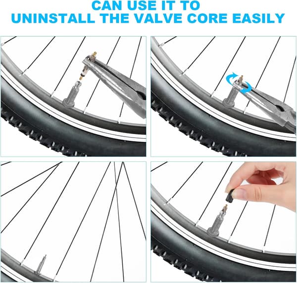 Cykelventiladapter/mountainbikeventil til amerikansk ventiladapter/cykeltilbehør, ventilkerne 18-delt sæt
