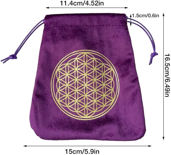 Tarot-pocket | myk Tarotkort oppbevaringspose terning lilla livets blomst Lila Blume des Lebens