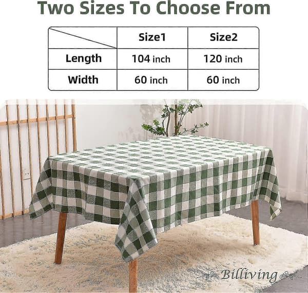 Efterår Buffalo Plaid Dug Til Rektangulære Borde 152 x 305 cm Vaskbar Tern