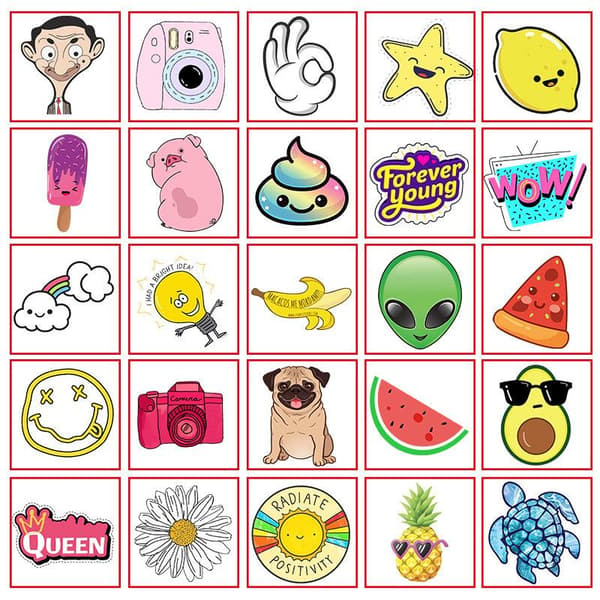 50 tarraa - Eläinaihe - Sarjakuva - Tarrat