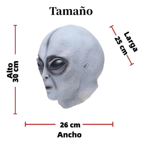 Grå Alien Mask Udenjordisk Latex Halloween Horror Gris Gris