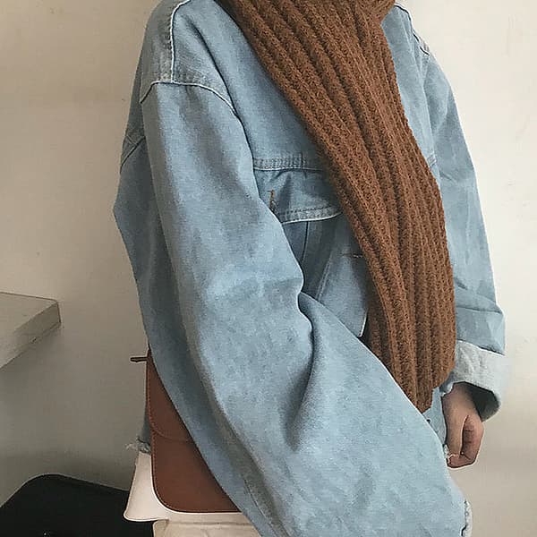 Strikket uendelighedsscarf til damer, tyk varm cirkelscarf