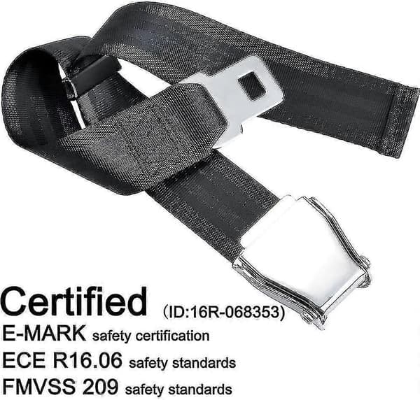 Flybæltesforlænger E4-certificeret, justerbar fra 15,2 cm til 81,3 cm
