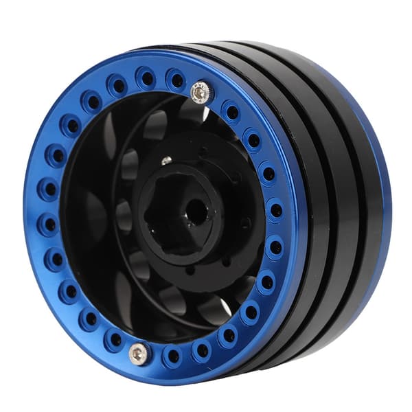 4 stk. 1,9 tommer aluminium Beadlock fælge nav til SCX10 1/10 RC bæltebil (sort blå)