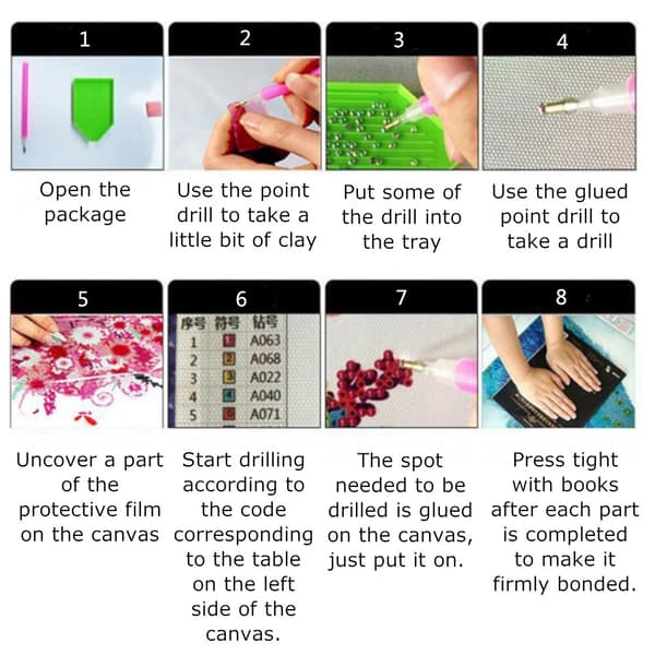 Halv diamantblomst fe DIY Rhinestone-maleri Stuedekorasjon Kunsthåndverk 8625 Vase