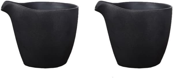 Keramiske fløtekanner Saus Serveringskanner, Sett med 2 Svart - Black