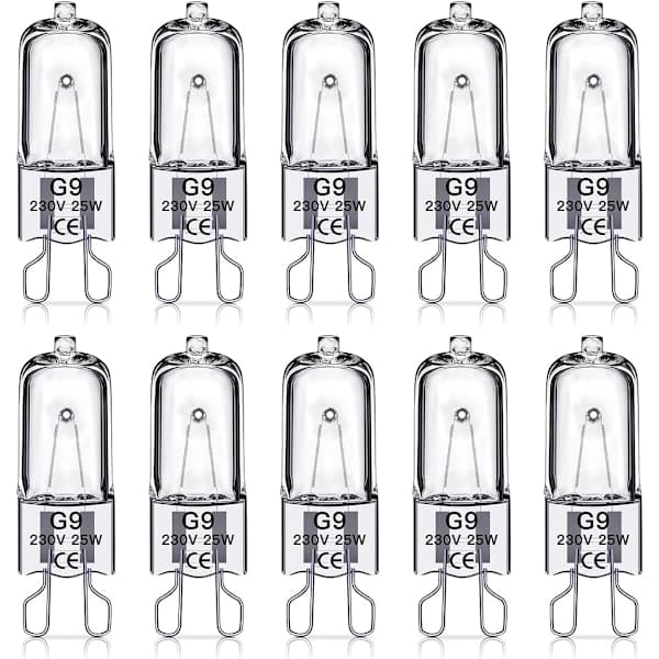 G9 halogenlampor 25W, 230V, 10-pack 25W