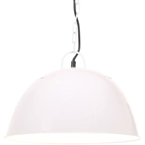 Pendellampe vintage industristil 25 W hvit rund 41 cm E27