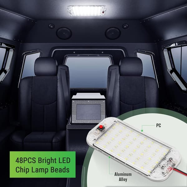 12V LED Innvendig Lys 48 LED Bil Lampe med På/Av-bryter