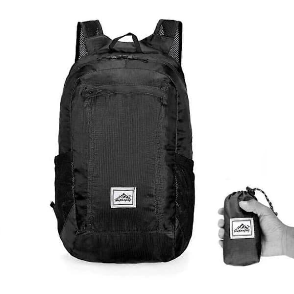Lightweight Foldable Backpack Waterproof Backpack Foldable Bag Ultralight Outdoor Backpack for Women Men Travel Hiking Black