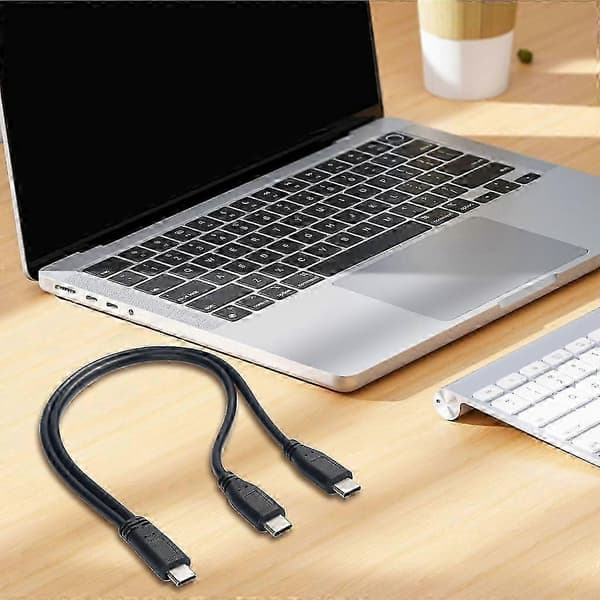 30 cm USB C till dubbel Typ C hane laddningskabel för snabb strömförsörjning