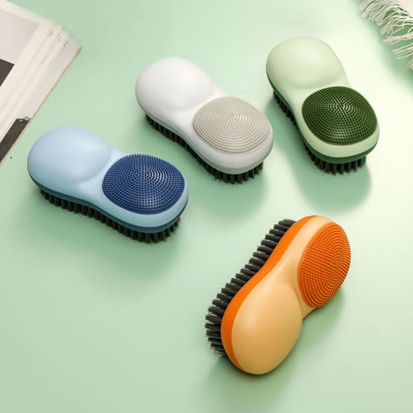 Double-Sided Laundry Brush Easy Handheld Soft Shoe Scrub Brush For Home Bathroom White White