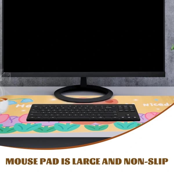 Cartoon Mouse Pad for Laptop Non-Slip Computer Keyboard Stitched Edge Desk Accessories Office