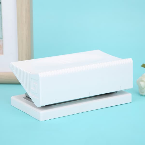Paper Punch Punching Machine Desktop Supplies Hand Tool 6mm White for 12 Pages