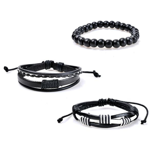 Retro Leather Bracelet Multi Layer Braiding Women Cuff Bracelet for Men Mixed Black 61178118