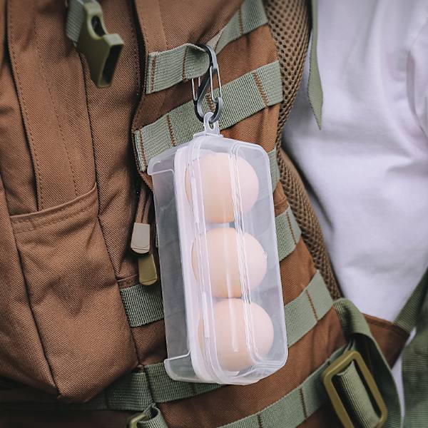 3/4/8 Grid Egg Storage Box with Egg Tray Portable Shockproof Egg Box for Camping 3 Grids 3 Grids