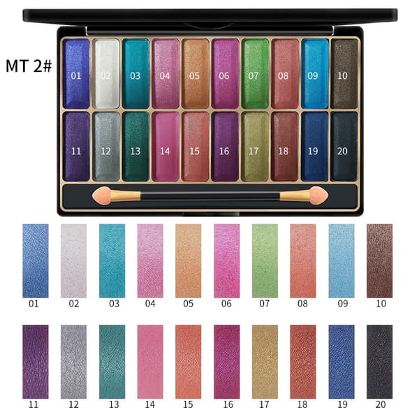 20 Colors Glitter Eyeshadow Powder Makeup Eye Shadow Cosmetic Tool (MT02#)