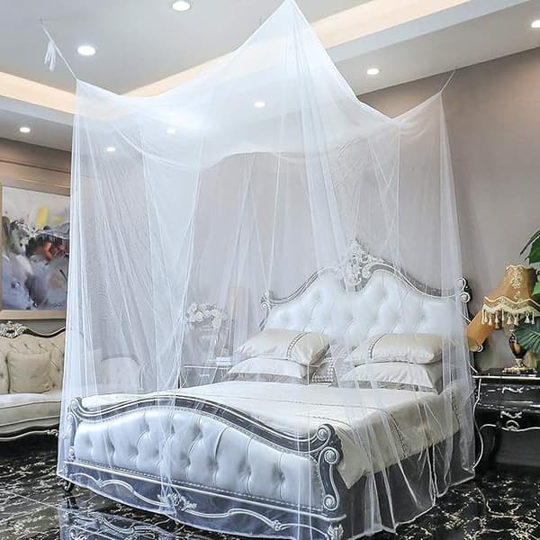 Square Mosquito Net White (190 * 210 * 240cm), Bed Canopy, Decorated with Princess Square Mosquito Net, Suitable