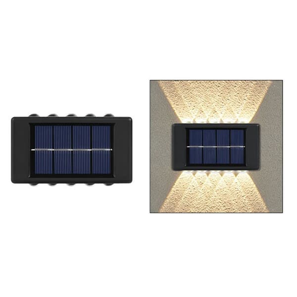4 stk. vandtætte solcellelamper LED-lamper til havegade landskabsbalkonindretning solcelle udendørs væglampe, hvidt lys