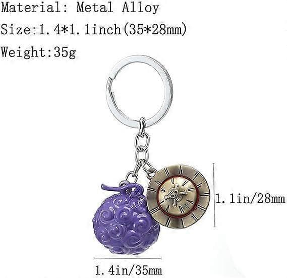Devil Fruit Nyckelring 4st Set, Anime One Luffy Piece Trafalgar Law Ace Zoro Zinklegering Nyckelringar Hängen Present Set