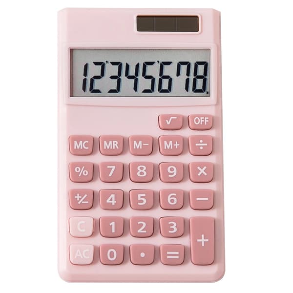 Basic Calculator, Cute Pocket Size Mini Calculator for School, Office, Home (Pink)