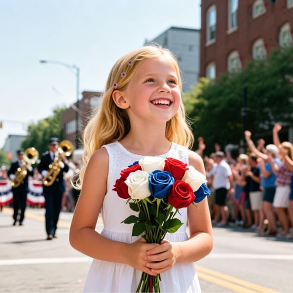 4. juli hårspenne rød hvit blå Patriotisk hodeplagg hårspenner blomster - Blumen