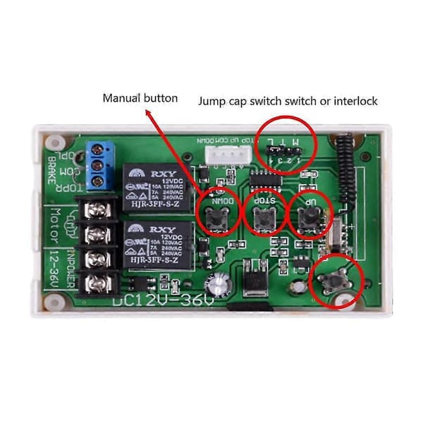 Manuel motorstyring med endestopkontakt til 12V 24V 36V