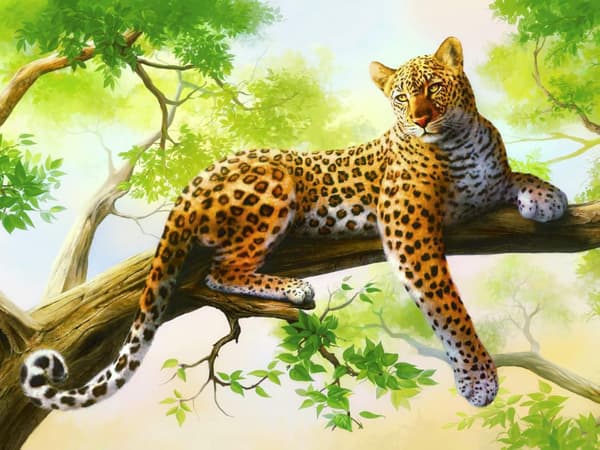 (30x40cm) DIY 5D Cheetah Diamond Painting Kits for Adults, Ro