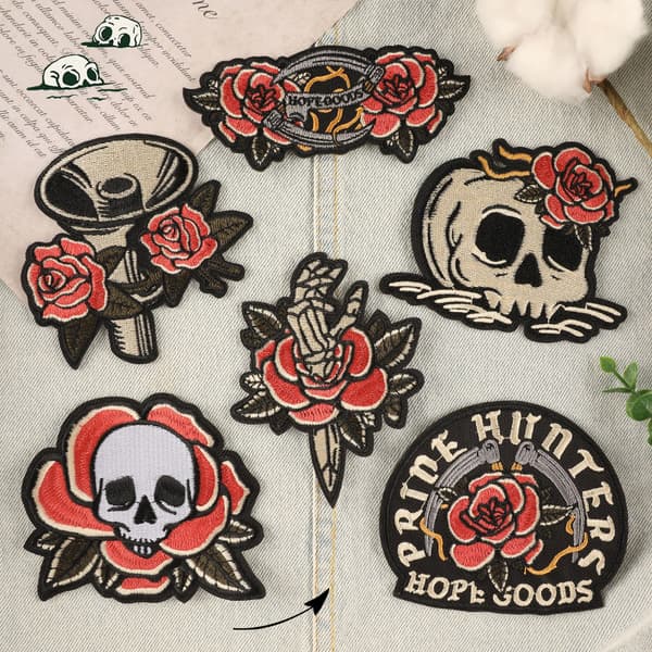 Dark Embroidered Appliques Iron-On Patch for Backpacks, Rock Band Patch for Jackets, Cool Sew-On Patch for Clothing, Jea