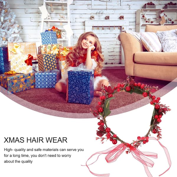 Joulukranssi hiusasuste punainen marjakranssi morsiamille