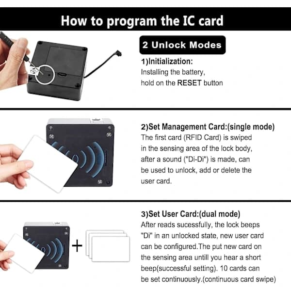 Skåplås, Smarta NFC Elektroniska Lås för Låda, Dolda Kortlås för Träskåp Garderob Skafferi Möbler (Android IOS) 【PL】