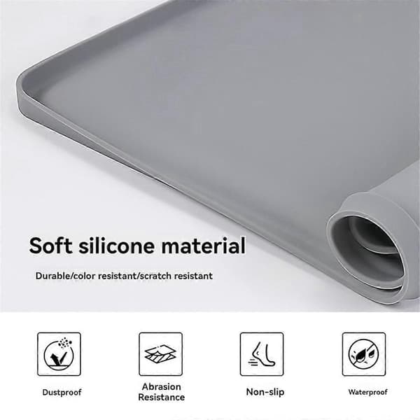 Refrigerator Floor Protector, Silicone Mat for Mini Fridge, Mat Under Refrigerator, Washing Machine and Dryer Protection Mat, Drip Tray (FMY) Gray Gray