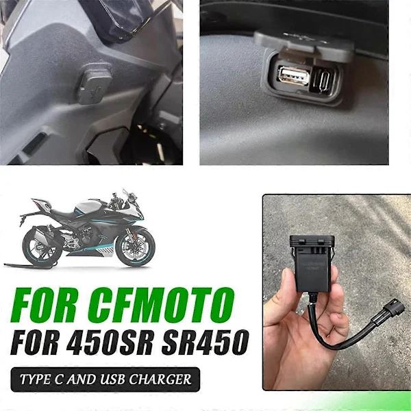 Motorcycle USB Power Charging Interface Socket Pulse Charging Port for CFMOTO 450SR SR450 800NK 800