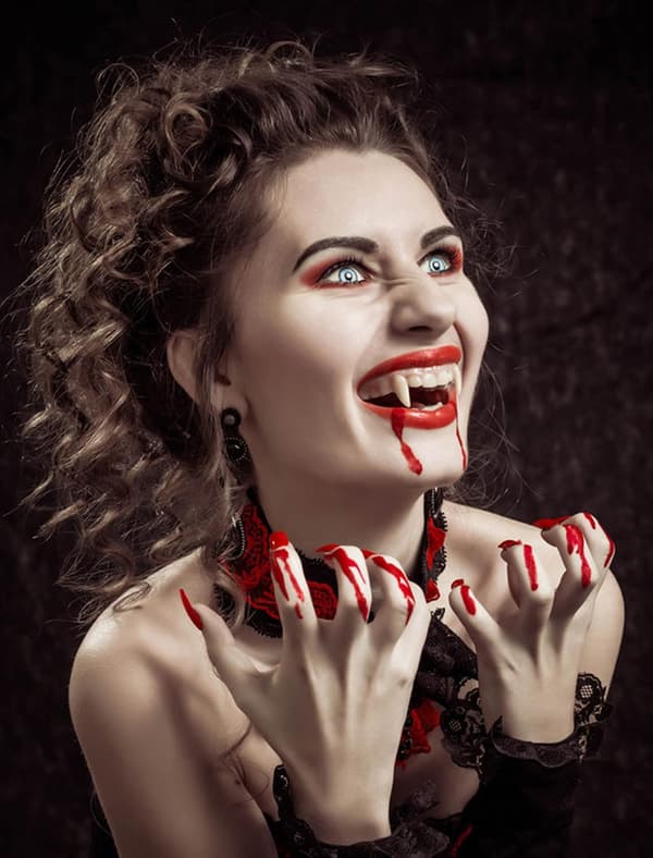 Halloween dekoration, 2 stk. udtrækkelige Halloween vampyr selvlysende hugtænder, genanvendelig tand