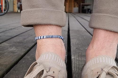 (Blå-hvit) Ankelarmbånd for menn og kvinner - boho hi