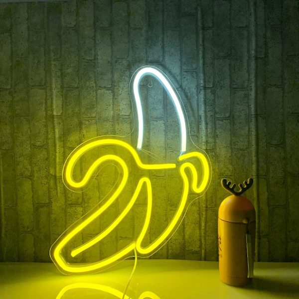 1 st Banan Neon Skylt USB LED Ljus Konst Väggdekor för Sovrum
