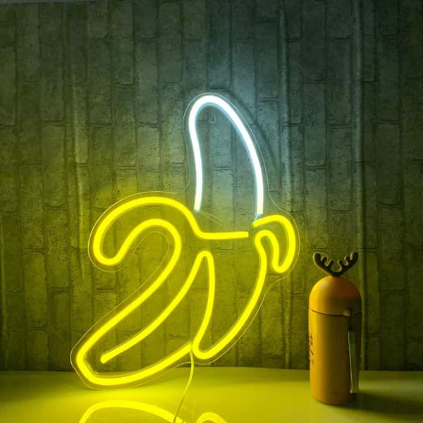 1 stk Banan Neon Skilt USB LED Lys Kunst Veggdekor for Soverom