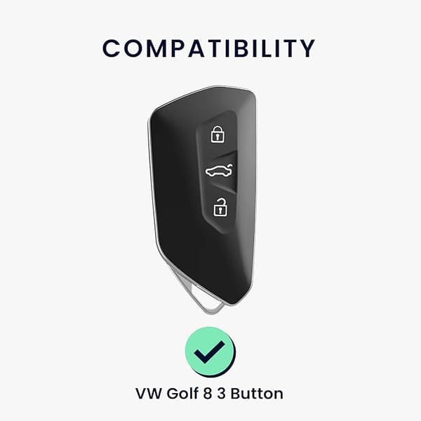 Silikoninen avaimenperä VW Golf 8 - Harmaa/Valkoinen