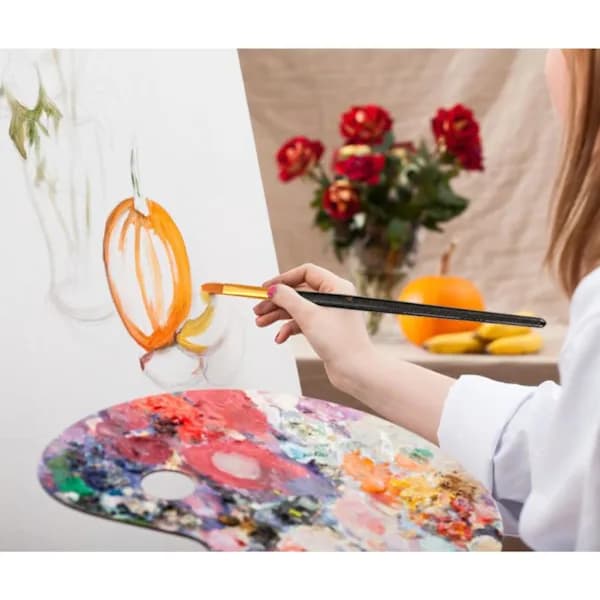 Professionelt penselsæt, 10 stk. kunstnerpensler til akrylmaling, voksne og børn, sort