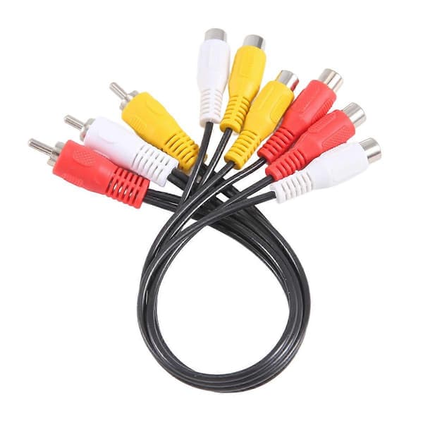 Ny 3 RCA Han til 6 RCA Hun Stik Splitter Lyd Video AV Adapter Kabel