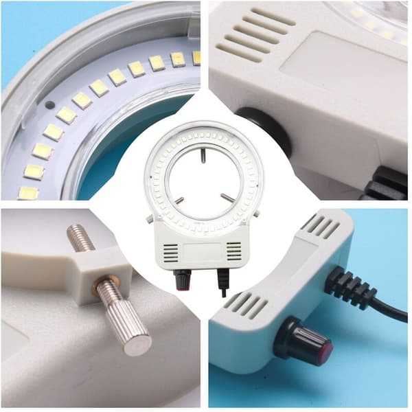 48 LED industriel mikroskopkamera lyskilde ringlampe lys belysning lampe justerbar lysstyrke USB-interface