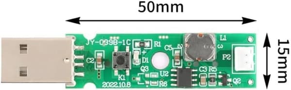 USB-luftfukter, effektiv forstøvning og spraymoduser, 3 stk. modul for bærbare applikasjoner, dobbel