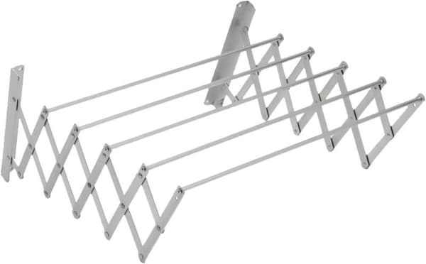 Sammenleggbart håndklestativ - Uttrekkbart veggmontert baderomsstativ (60 cm) Rustfritt tørkestativ for håndklær og klær_OF