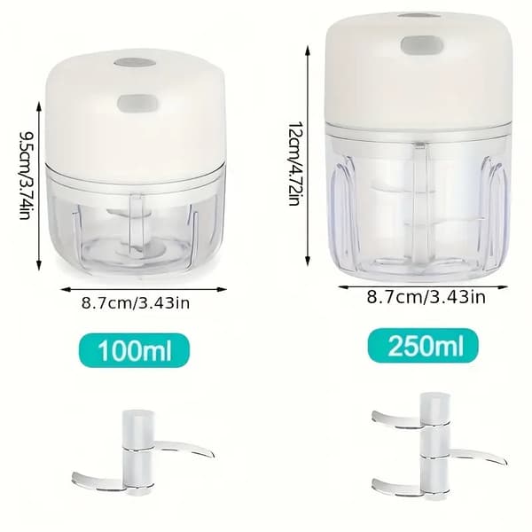 95/250 ml Mini Elektrisk Hvitløkspresse Hakker, Rosa